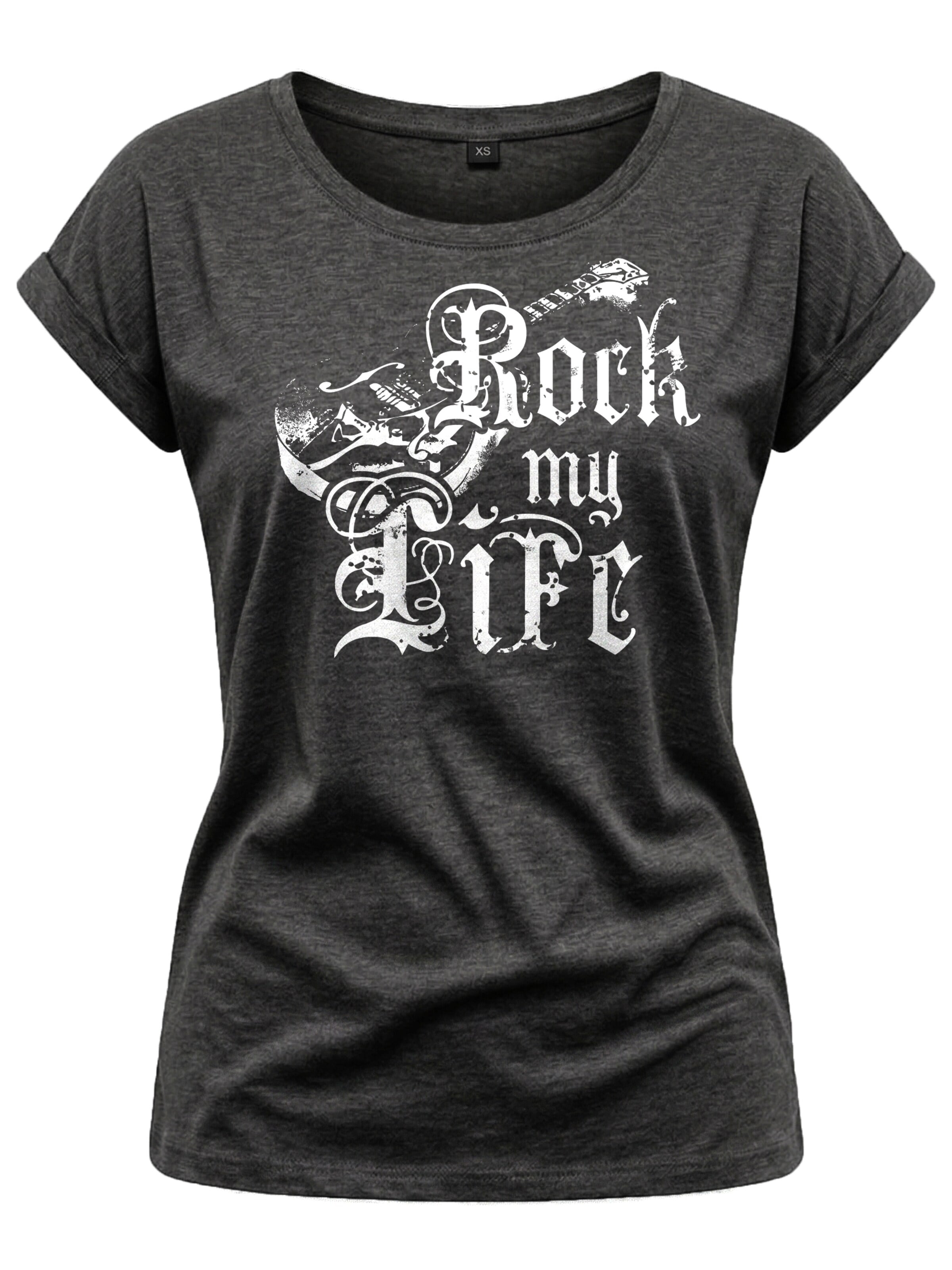 MAKAYA Shirt 'Rock My Life'‌ in Grau: Vorderseite