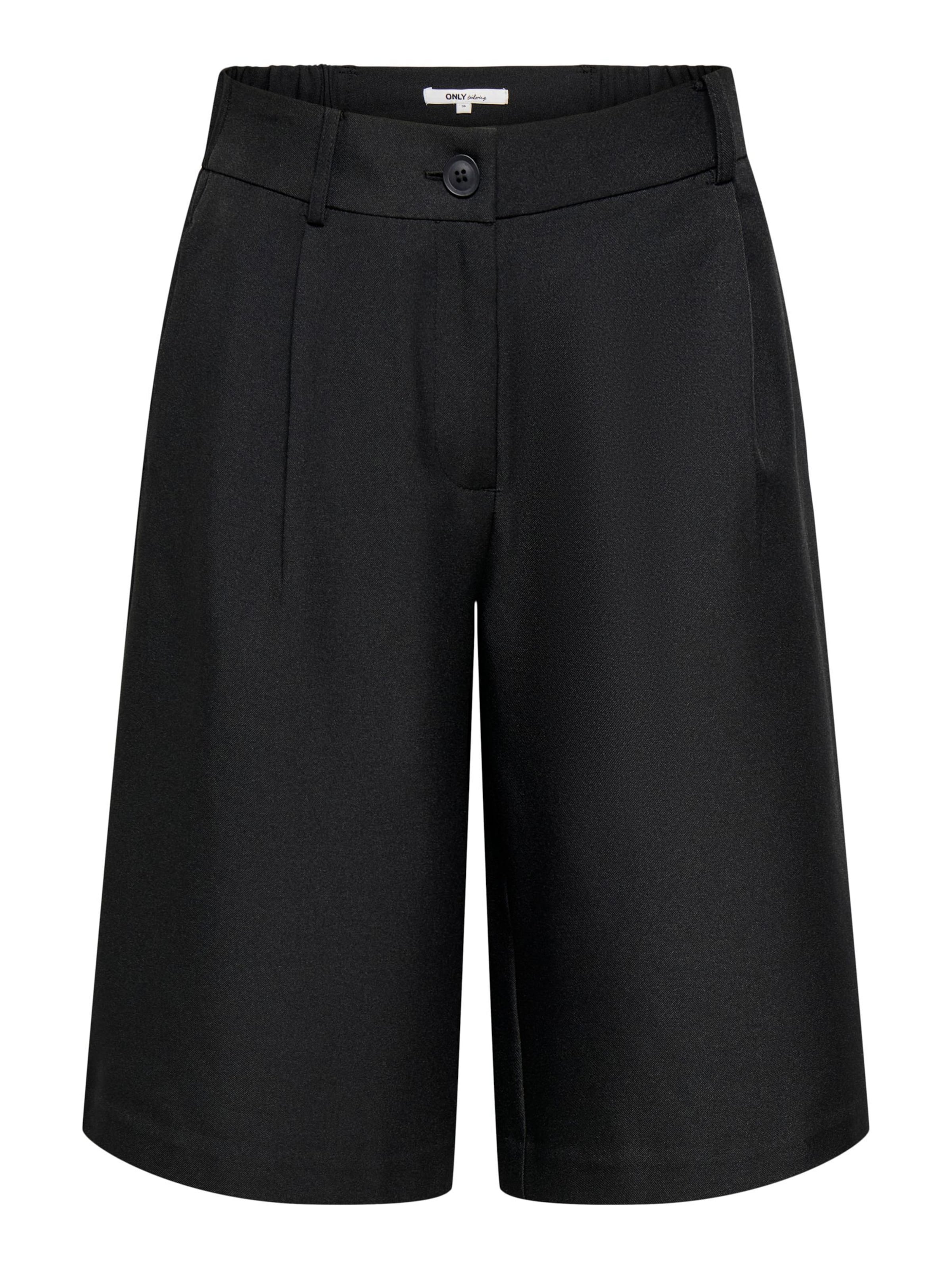 ONLY - Pierna ancha Pantalón plisado 'ONLLinda' en negro: frente