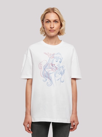 F4NT4STIC Shirt 'Aurora Animals Sketch' in Wit: voorkant
