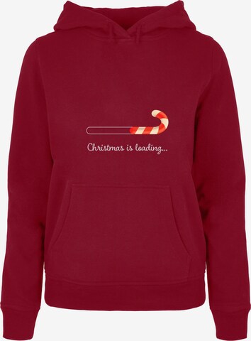 Merchcode Sweatshirt 'Christmas Loading' in Rood: voorkant