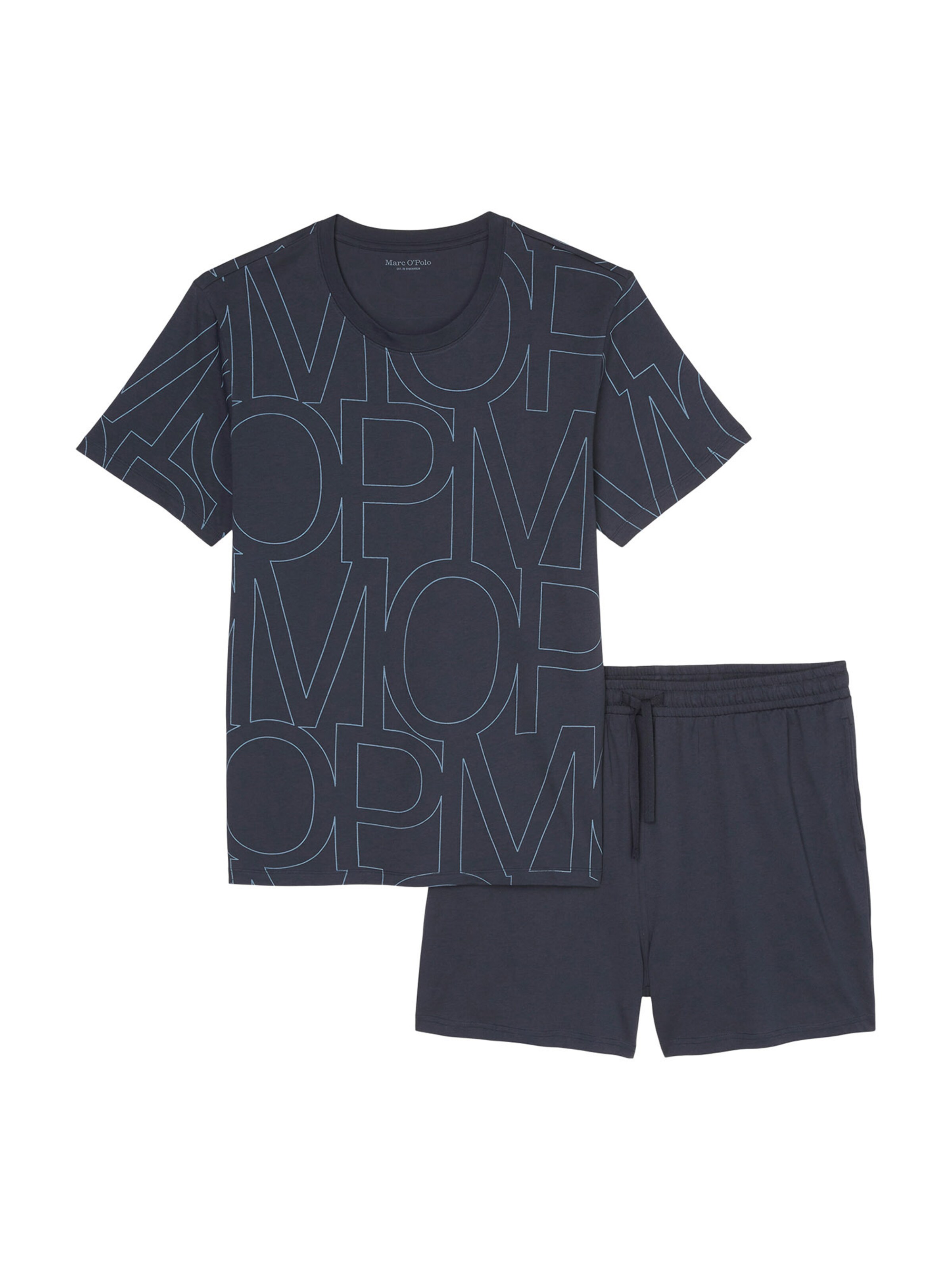Marc O'Polo - Pijama largo ' Mix & Match Cotton ' en azul: frente