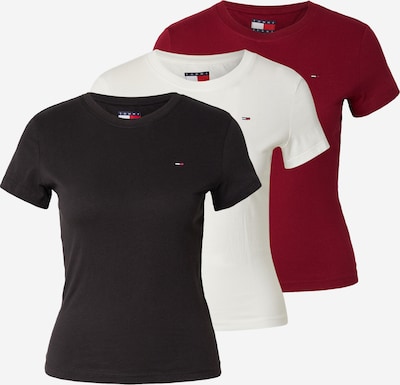 Tommy Jeans Majica u karmin crvena / crna / bijela, Pregled proizvoda