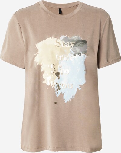 ONLY T-shirt 'FREE LIFE' en sable / beige clair / cappuccino / gris basalte, Vue avec produit