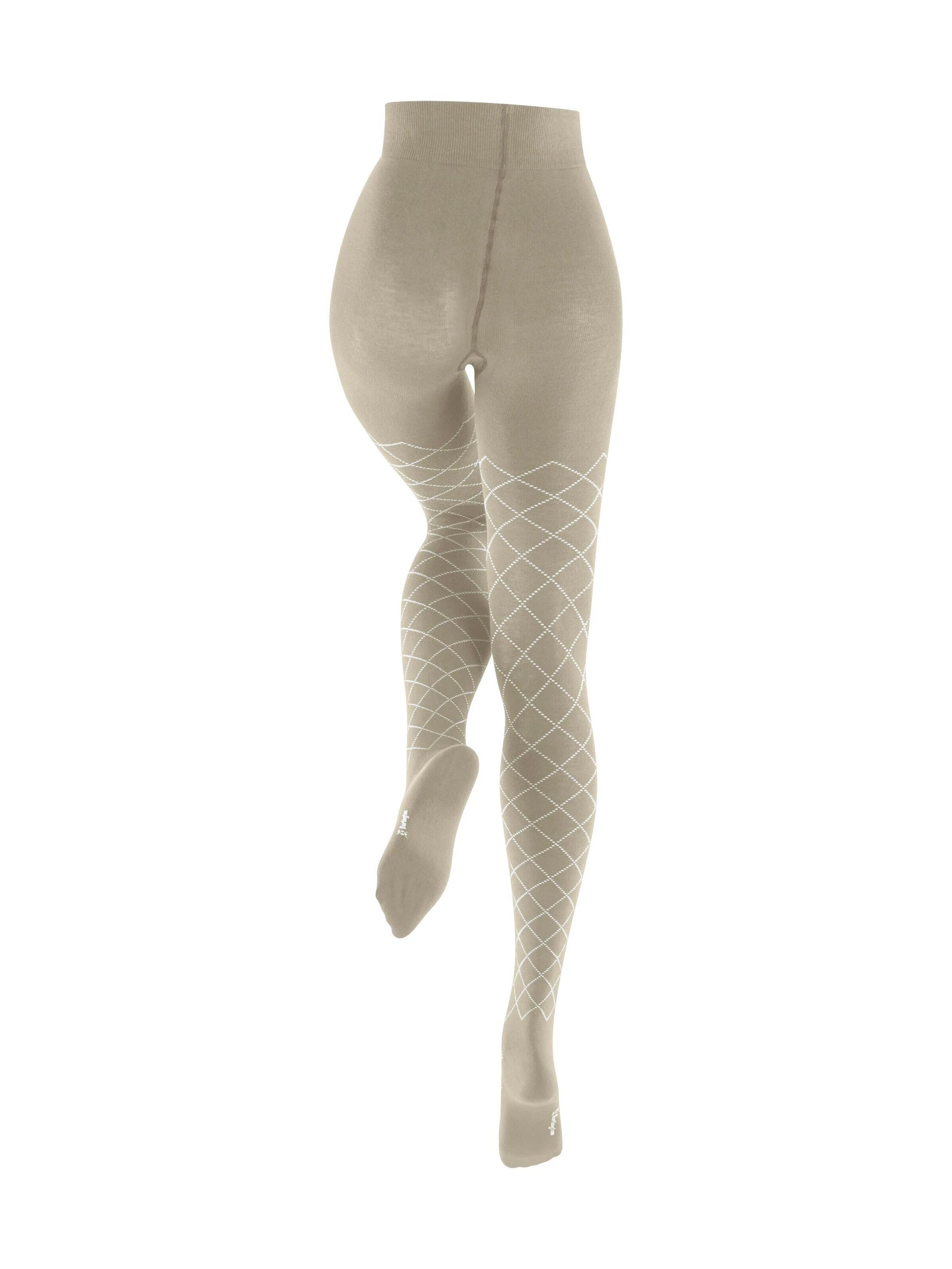 BURLINGTON Tights 'Argyle Affair' in White