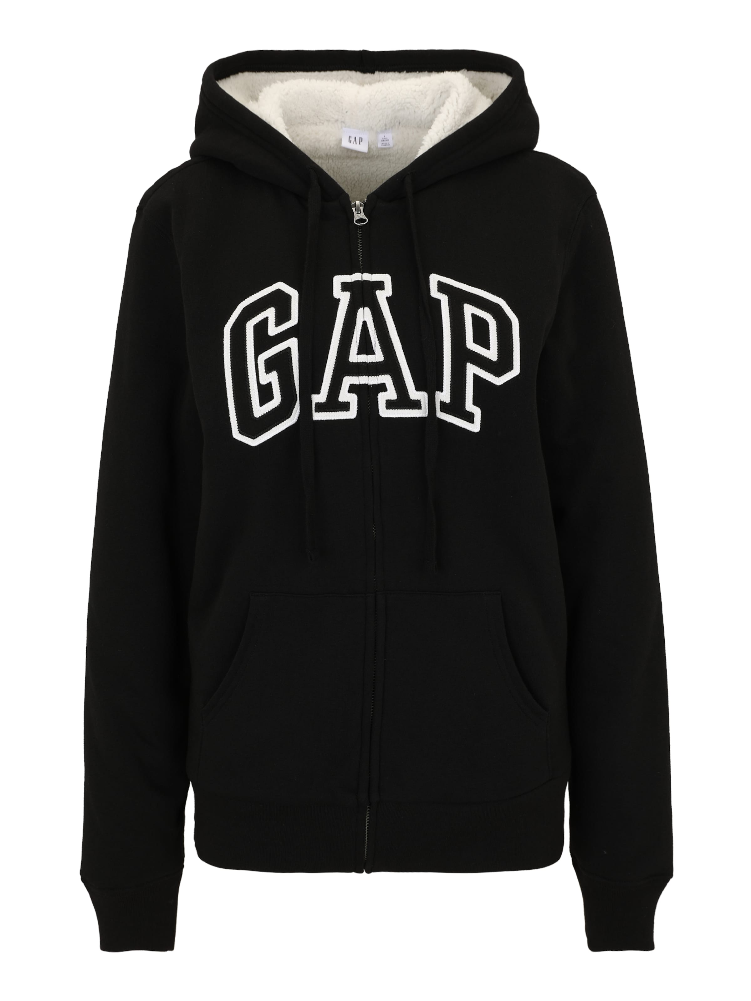 Gap Tall Sweatjacke 'HERITAGE' in Schwarz: Vorderseite