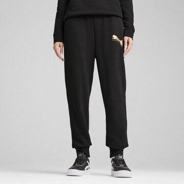 Effilé Pantalon de sport 'ESS' PUMA en noir : devant