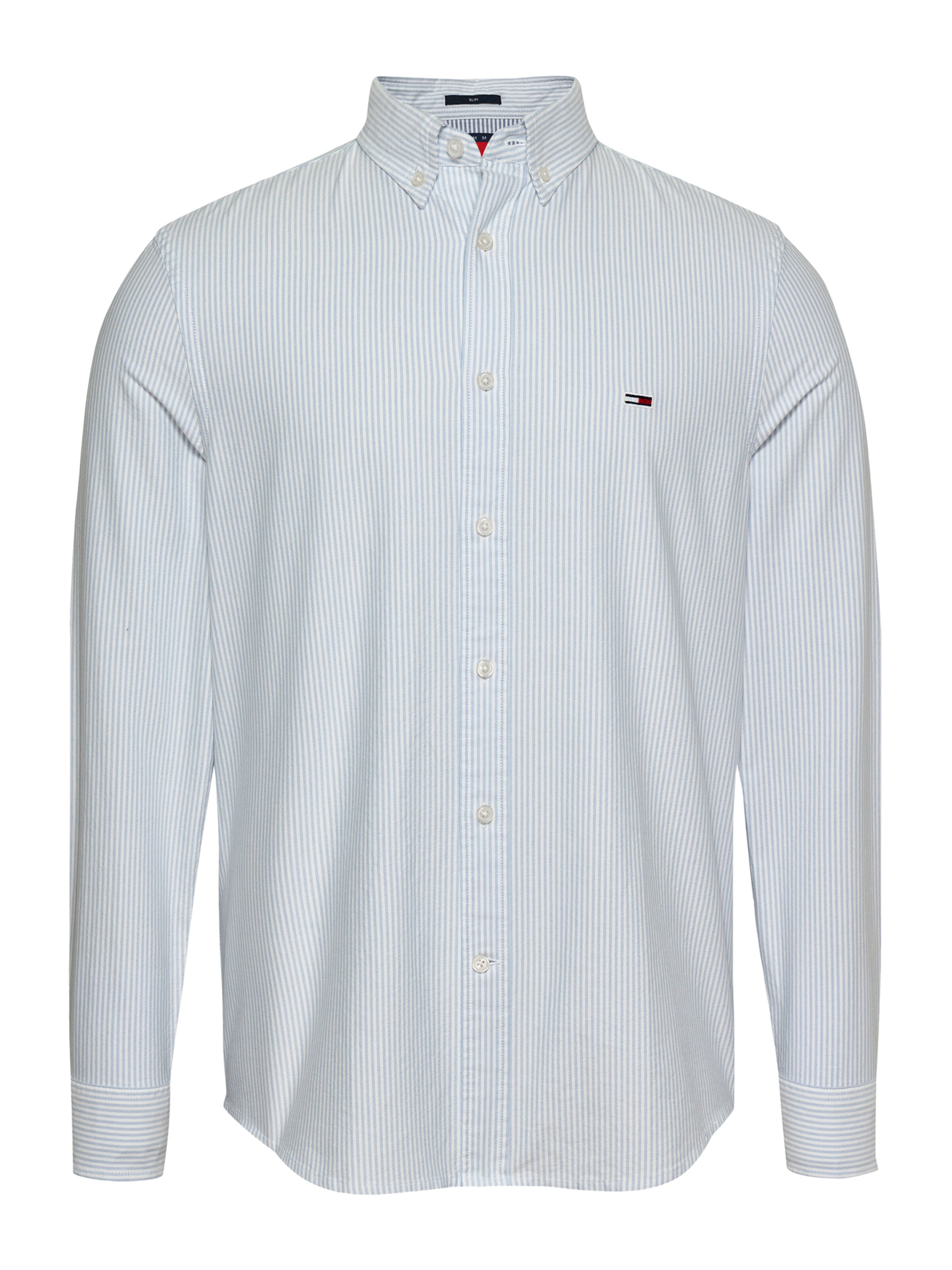 Tommy Jeans Slim fit Overhemd in Blauw: voorkant