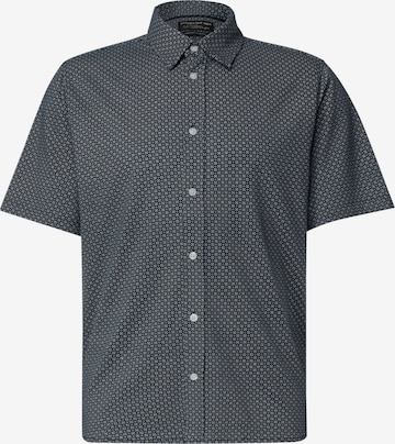 Street One MEN Kurzarm Hemd mit Print in Blau: Vorderseite