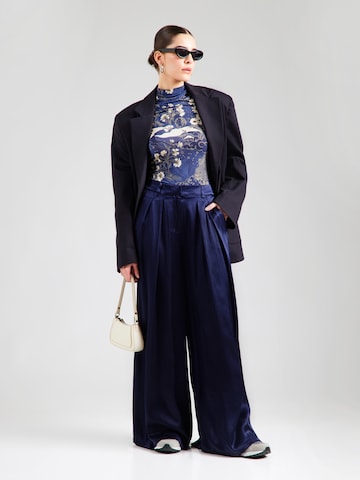 King Louie Wide leg Pleat-front trousers 'Marnie' in Blue