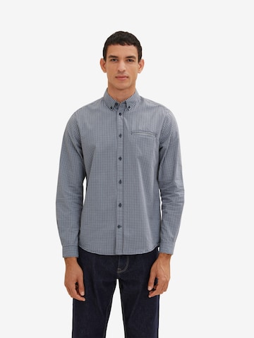 TOM TAILOR Regular fit Button Up Shirt in Blue: front