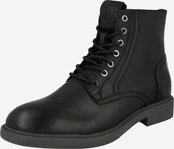 JACK & JONES - Botas com atacadores 'KARL' em preto: frente