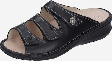 Finn Comfort Mules in Black: front