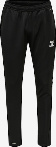 Hummel Regular Workout Pants in Black: front