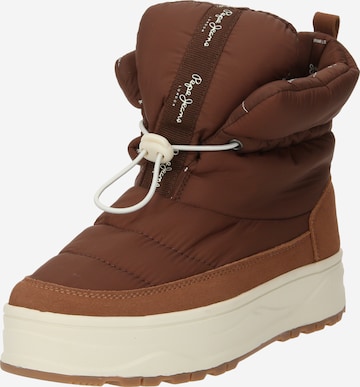 Pepe Jeans Snowboots 'KORE' in Bruin: voorkant