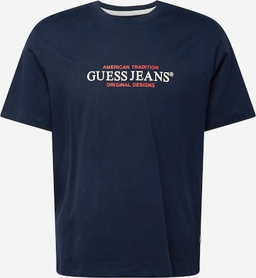 T-Shirt GUESS JEANS en bleu : devant