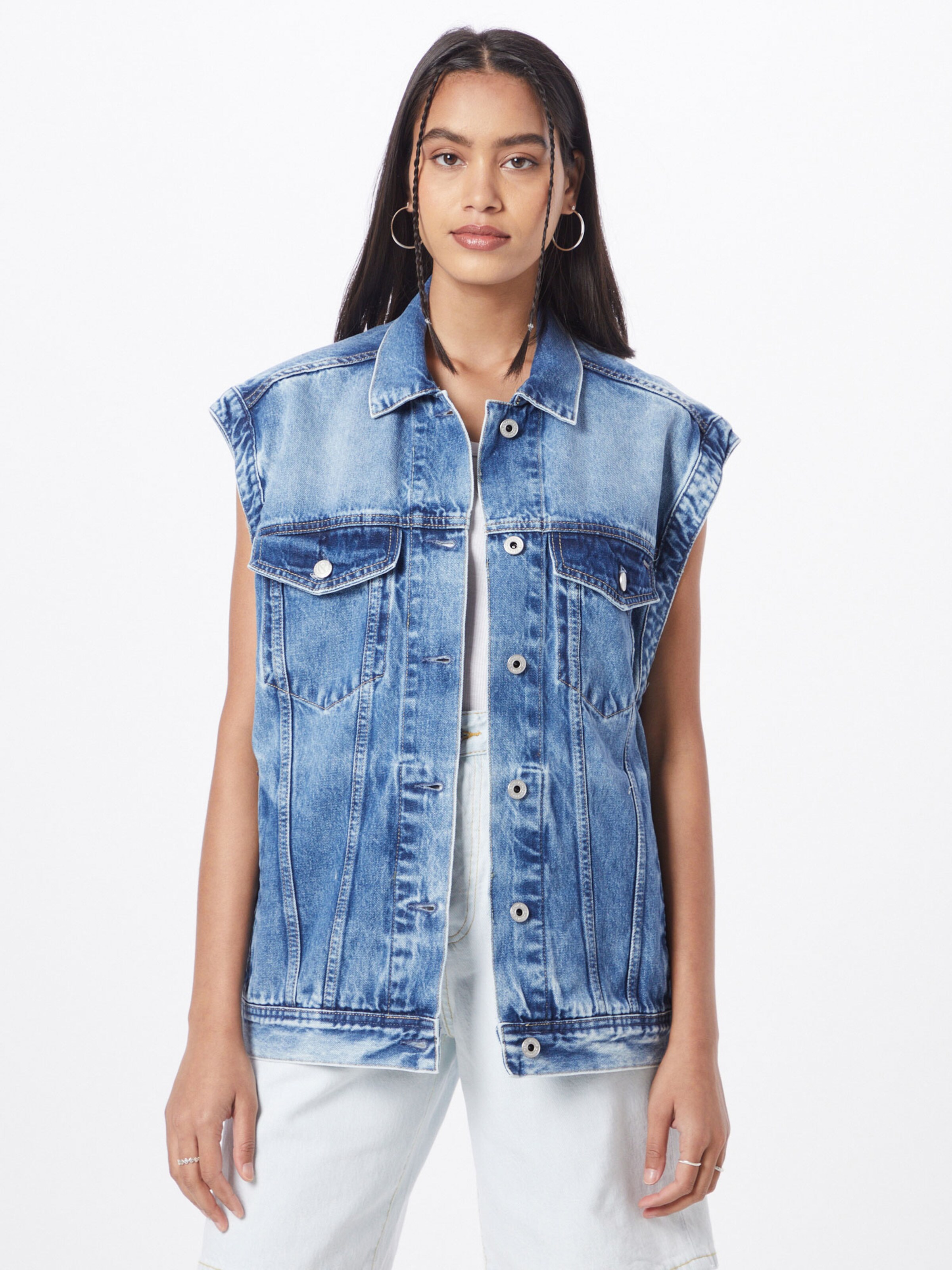 Frauen Jacken Pepe Jeans Weste 'ALLY' in Blau - NP20108 Frauen Jacken Pepe Jeans Weste 'ALLY' in Blau - NP20108