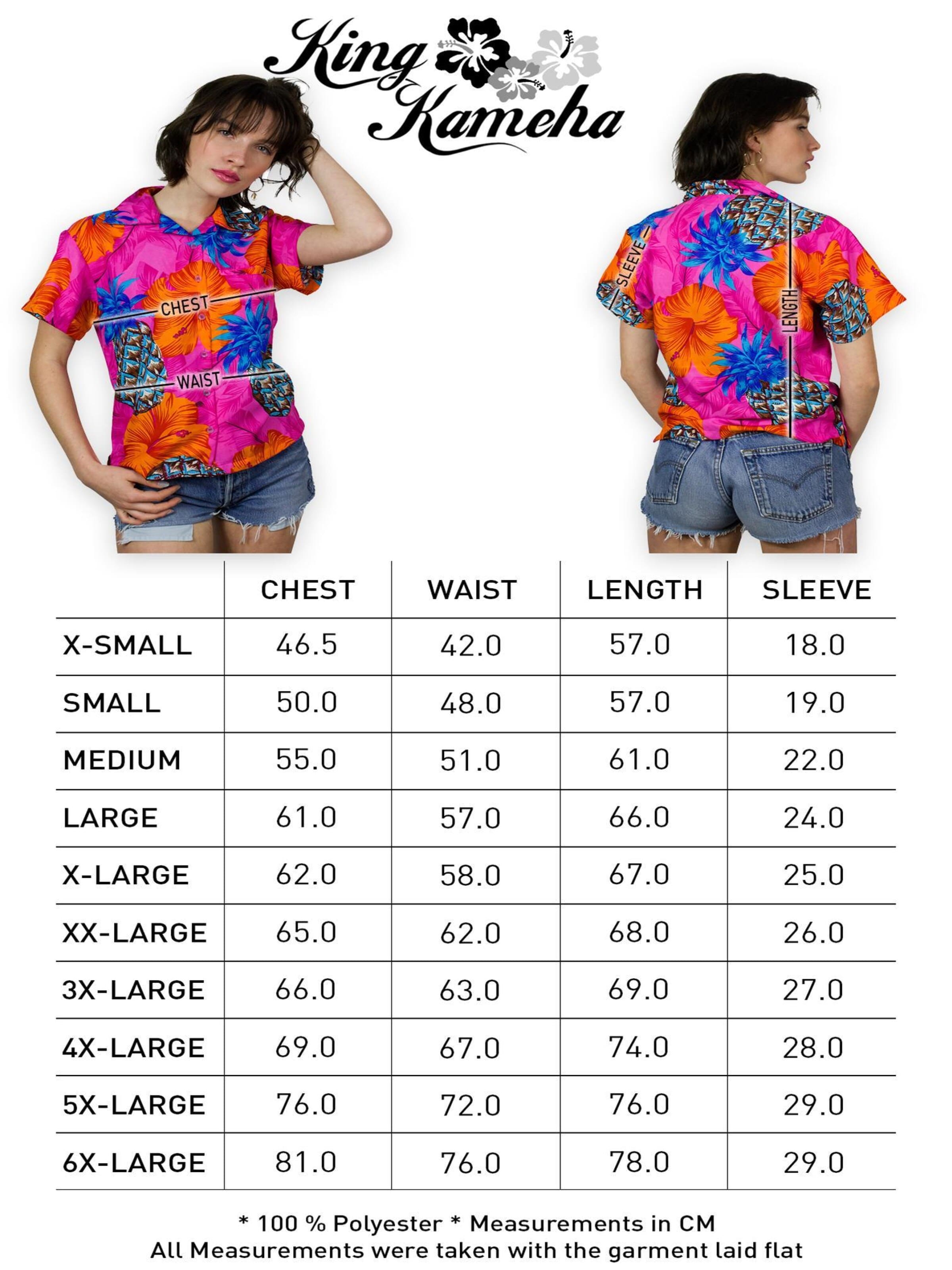 Camicia da donna 'Pineapple Hibiscus Shadow Line' di King Kameha in rosa
