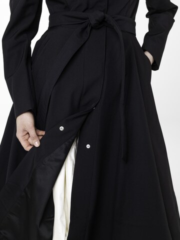 RainSisters - Abrigo de entretiempo 'Baloon-Style Sleeves' en negro