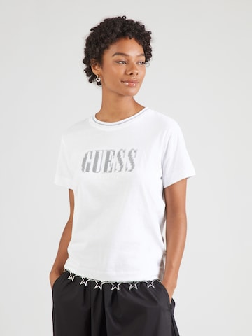 GUESS - Camiseta en blanco: frente