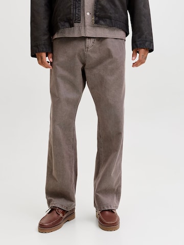 JACK & JONES Wide Leg Bukser 'JPSTAlex' i grå: forside