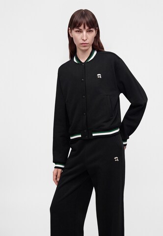 Karl Lagerfeld - Sudadera con cremallera 'IKON' en negro