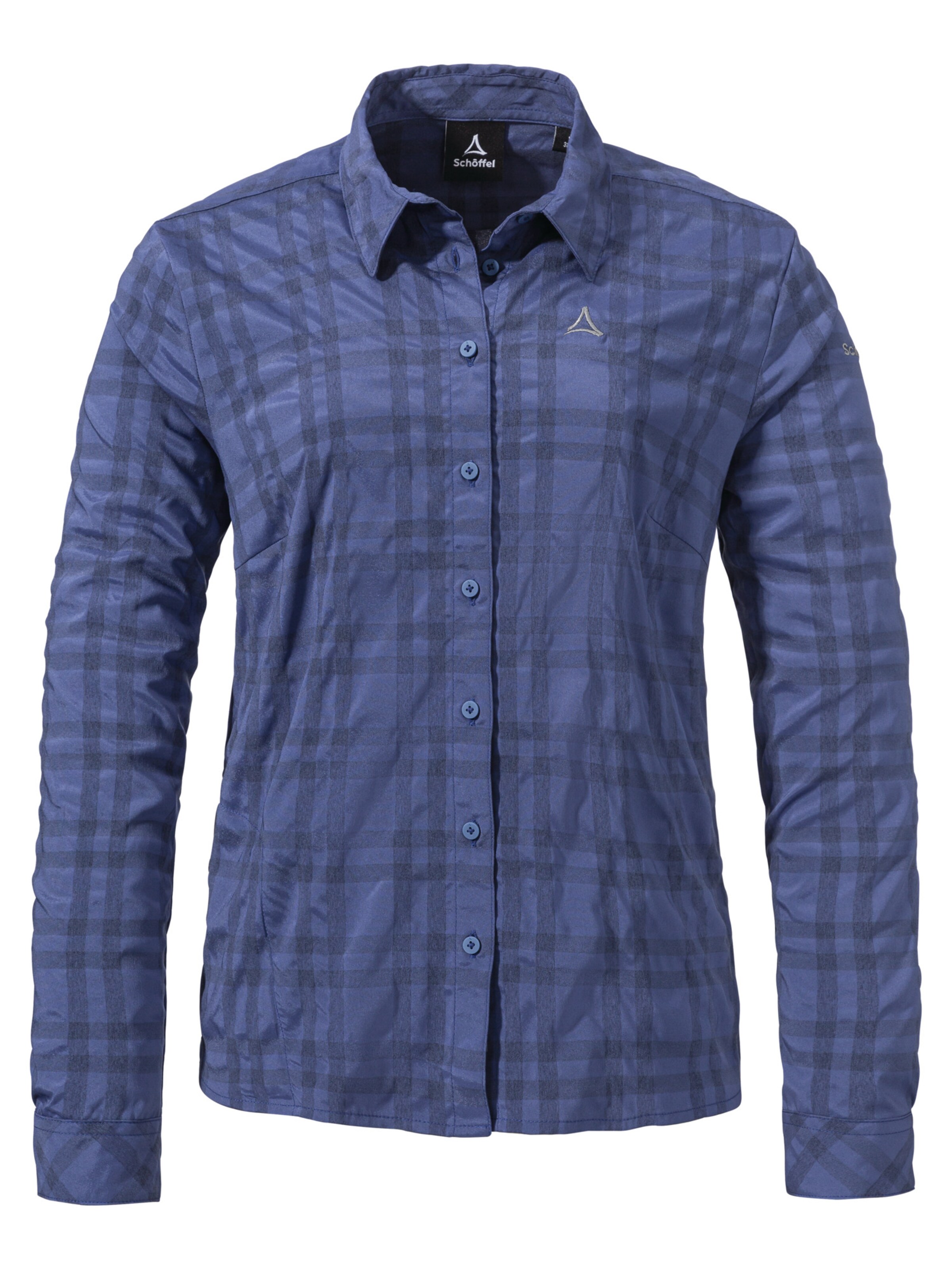 Chemisier fonctionnel ' Hiking Blouse Style Dynkur WMS ' Schöffel en bleu : devant