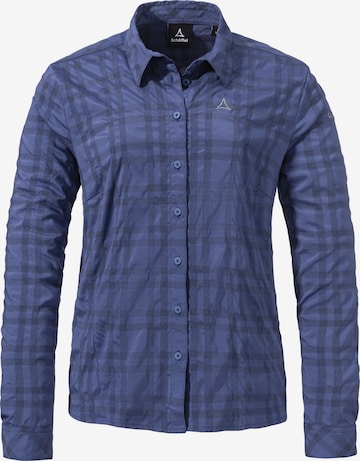 Chemisier fonctionnel ' Hiking Blouse Style Dynkur WMS ' Schöffel en bleu : devant