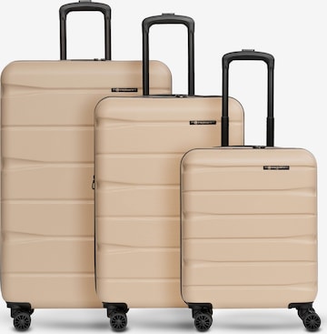 Franky Suitcase Set in Beige: front