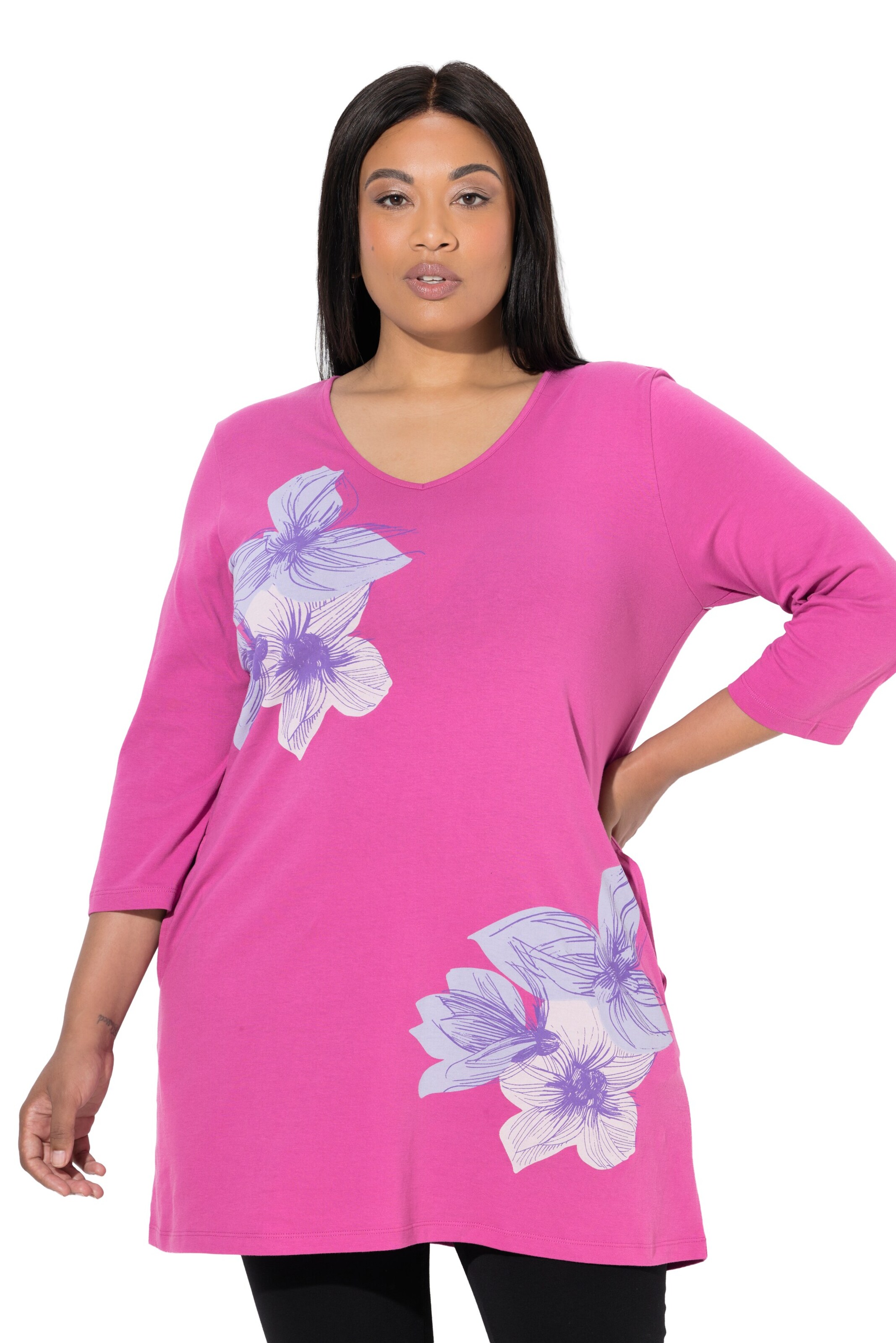 Ulla Popken Shirt in Roze: voorkant