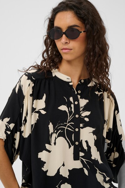 SOAKED IN LUXURY Chemisier 'Arjana' en L en beige / noir, Vue avec produit