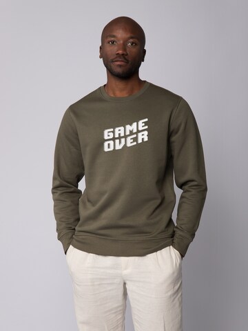 Watapparel Sweatshirt ' Game Over ' in Groen: voorkant