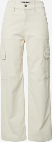 HOLLISTERLoosefit Cargo hlače - bijela boja: prednji dio