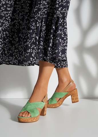 LASCANA Strap Sandals in Green: front