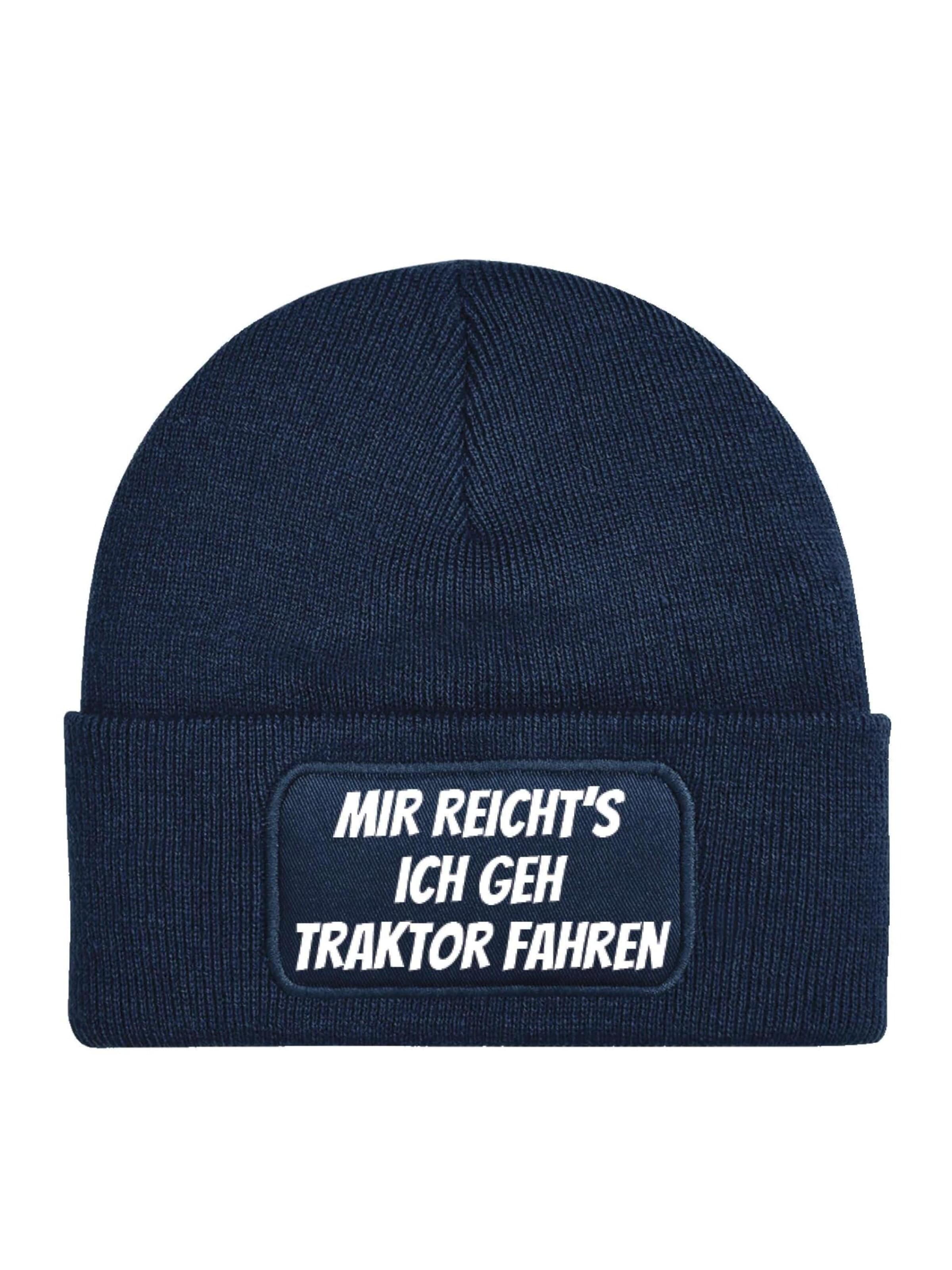 Youth Designz Mütze 'Mir reichts – Traktor fahren'‌‌ in Blau: Vorderseite