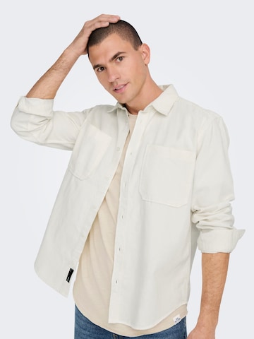 Only & Sons Regular fit Button Up Shirt 'Alp' in White