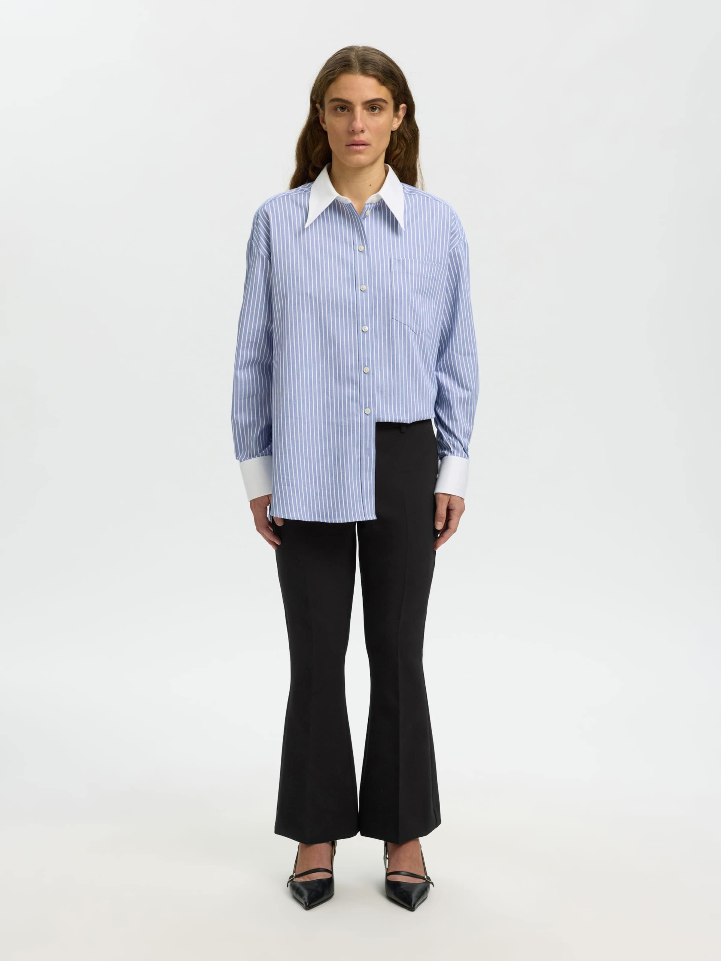 SELECTED Flared Trousers in Black