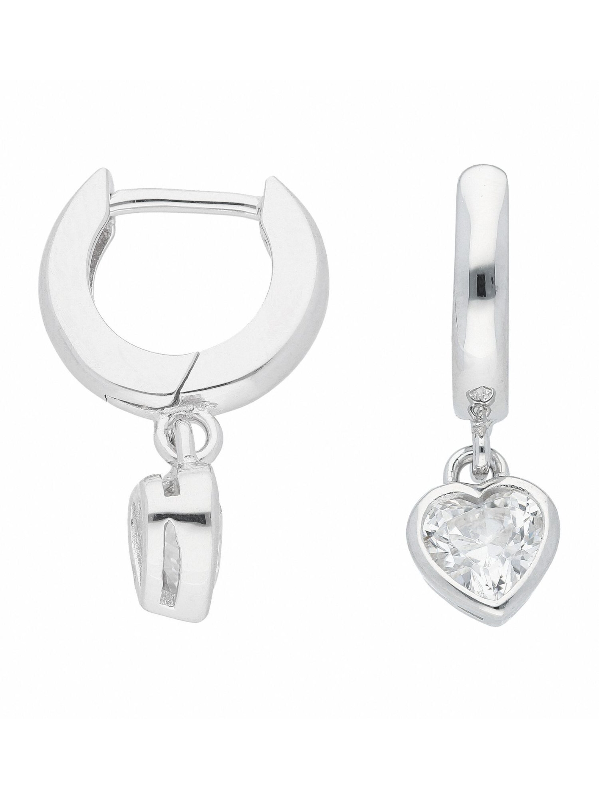 Adelia´s Ohrringe 'Herz' in Silber: Vorderseite