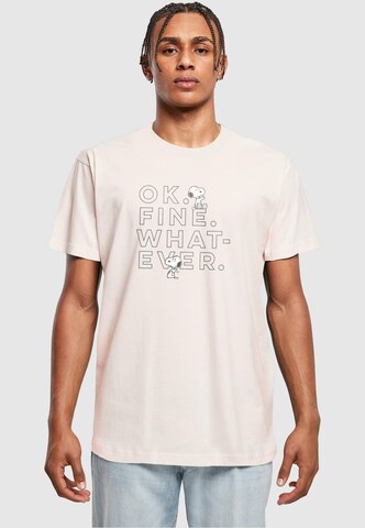 Maglietta 'Peanuts - Ok Fine Whatever' di Merchcode in rosa: frontale