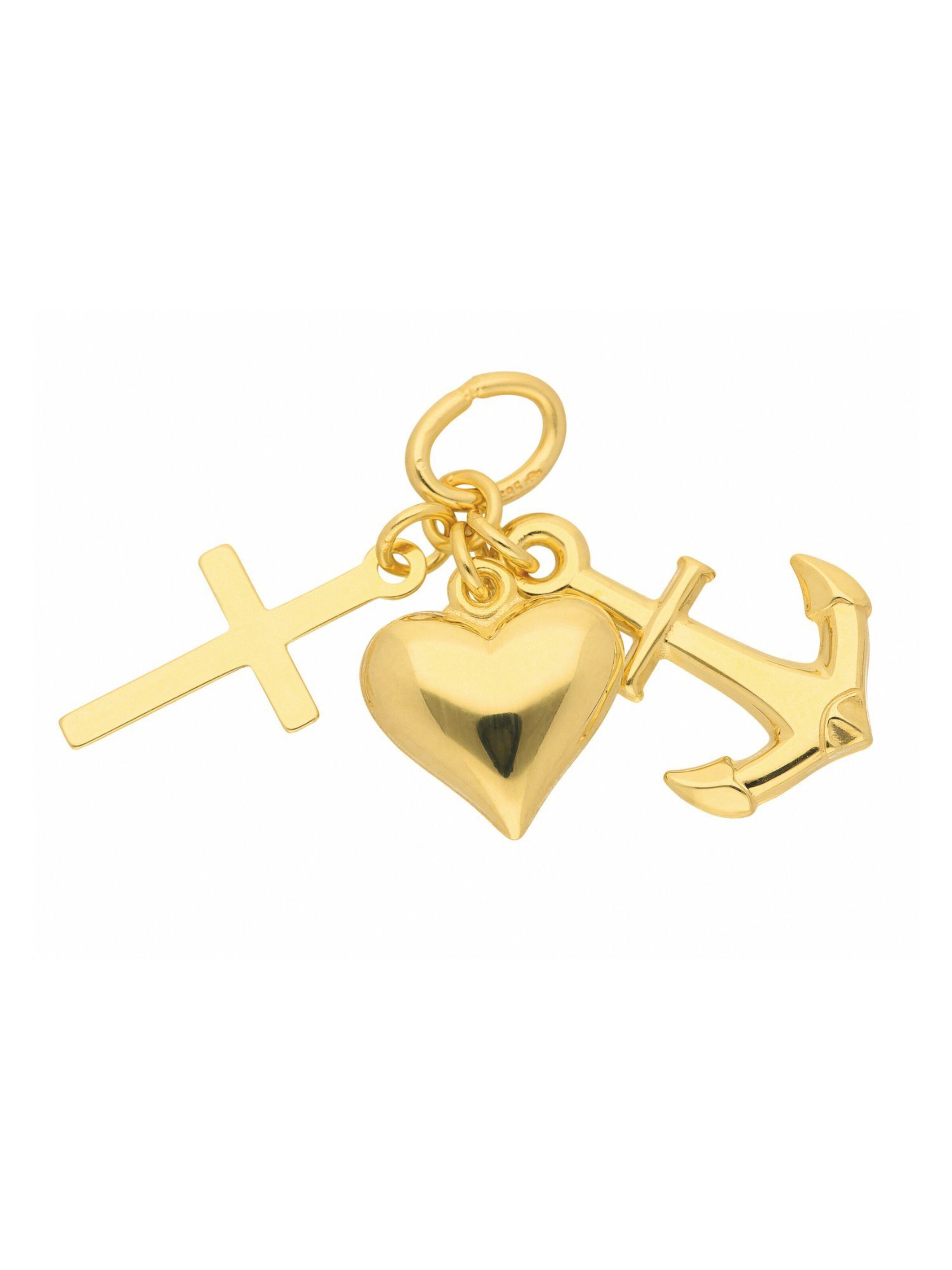 Adelia´s Anhänger 'Glaube-Liebe-Hoffnung' in Gold: Vorderseite