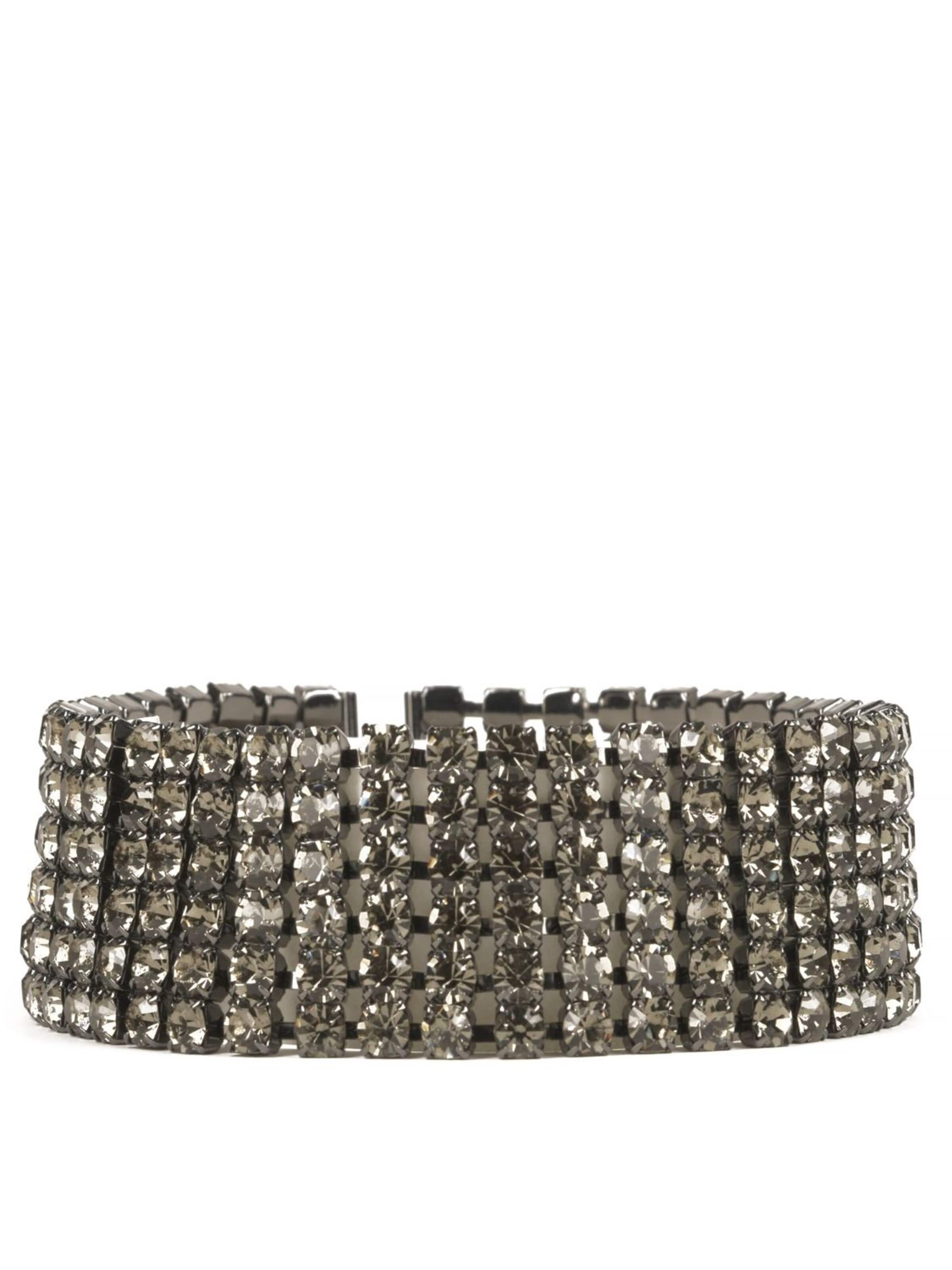 Addicted2 - Pulsera 'Asteria bracciale placcato argento brunito con fili di strass' en gris: frente