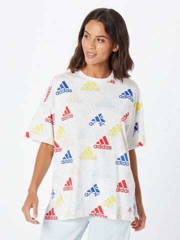 ADIDAS SPORTSWEAR Sportshirt 'Essentials Multi-Colored Logo friend' in Weiß: predná strana