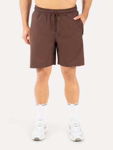 Smilodox Regular Workout Pants 'Xion' in Brown: front