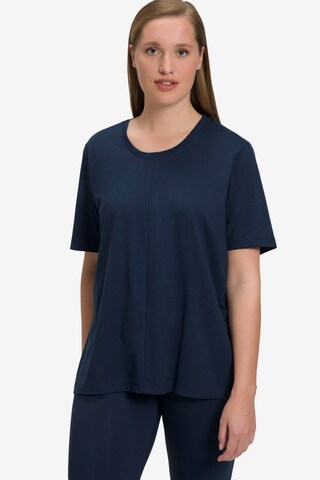 T-shirt Ulla Popken en bleu : devant