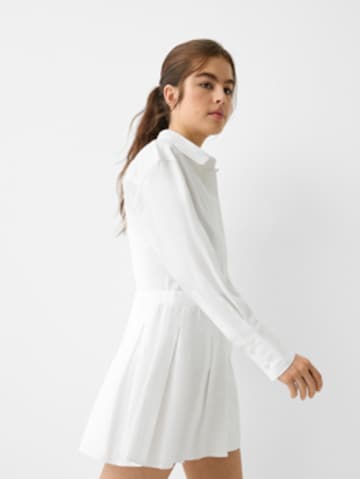 Bershka Košeľové šaty - biela