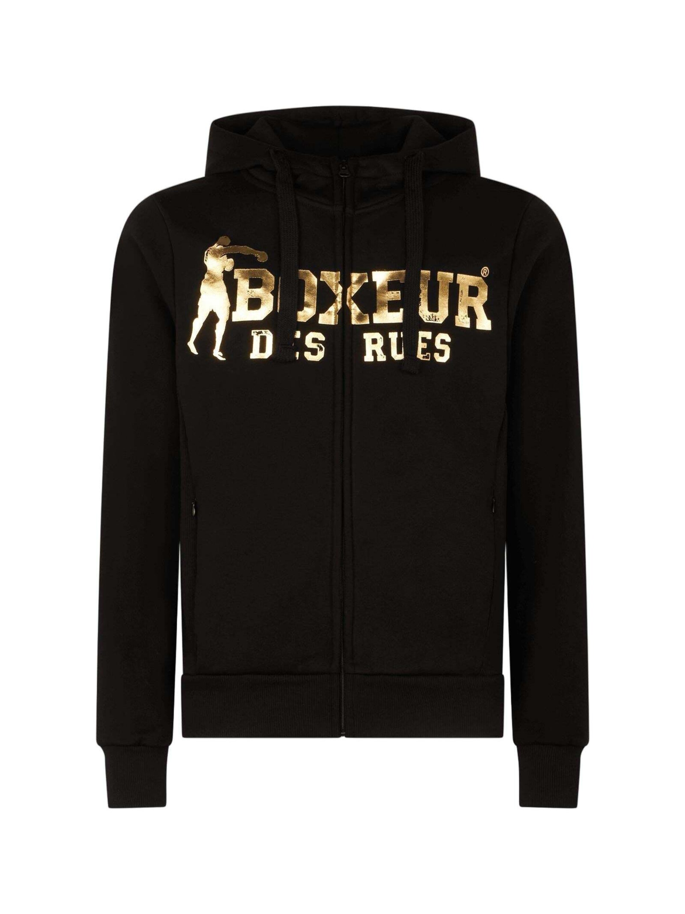 Boxeur des Rues Sweatjacke 'Hooded Full Zip Sweatshirt'‌‌ in Schwarz