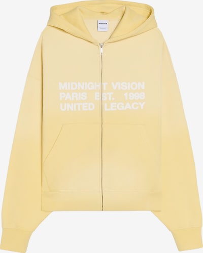 Bershka Collegetakki koossa XS värissä vaaleankeltainen / valkoinen, Tuotenäkymä
