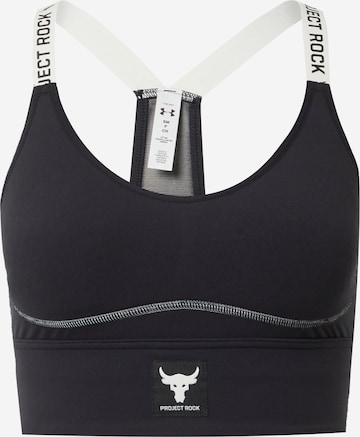 UNDER ARMOUR Sports bra 'Pjt Rock' in Black: front