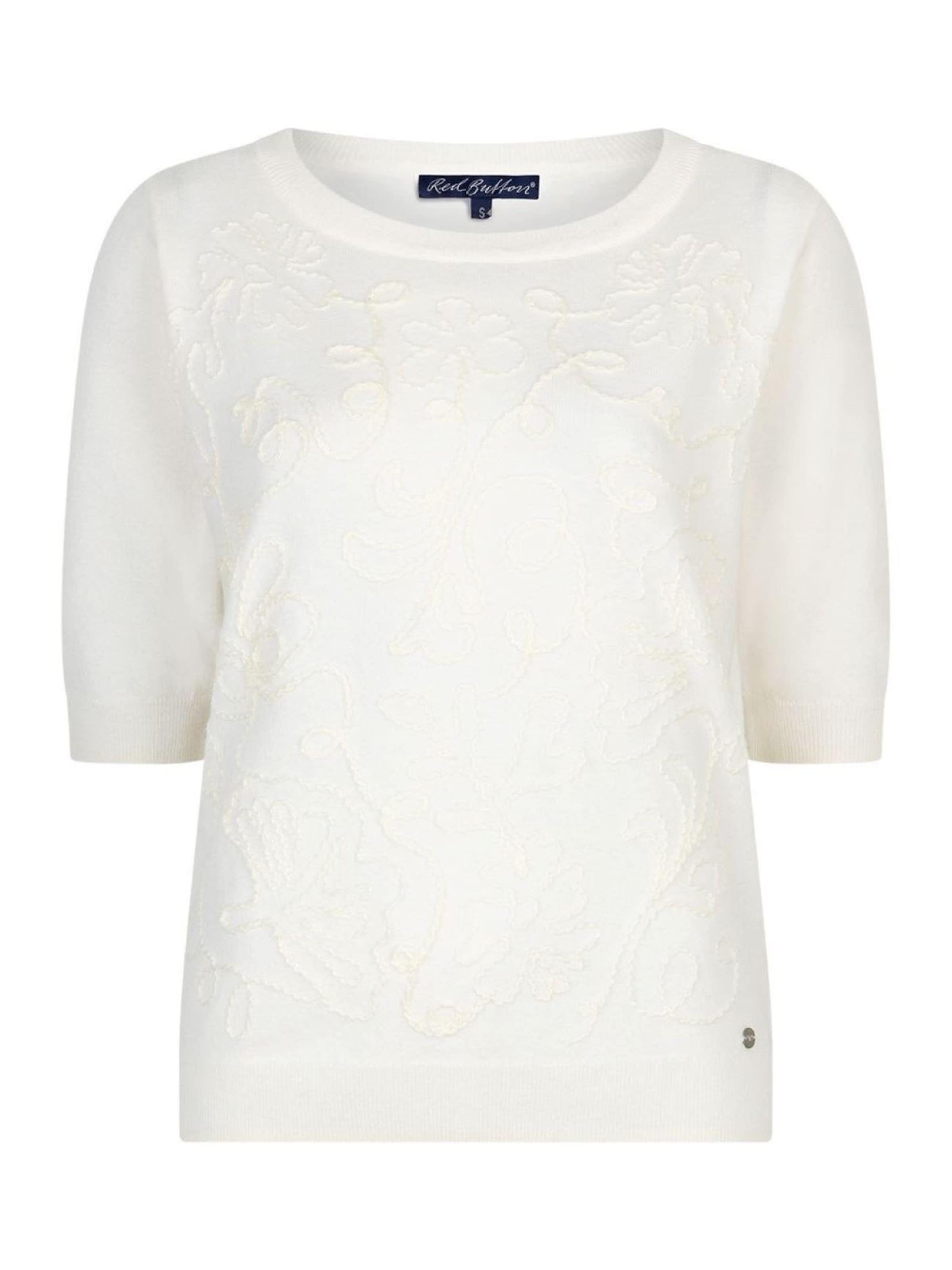 Red Button Shirt 'Red Button Sweet ribbon ecru' in Beige: voorkant