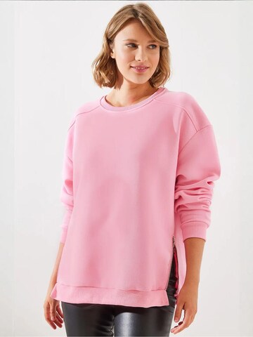 Sweat-shirt Bianco Lucci en rose : devant
