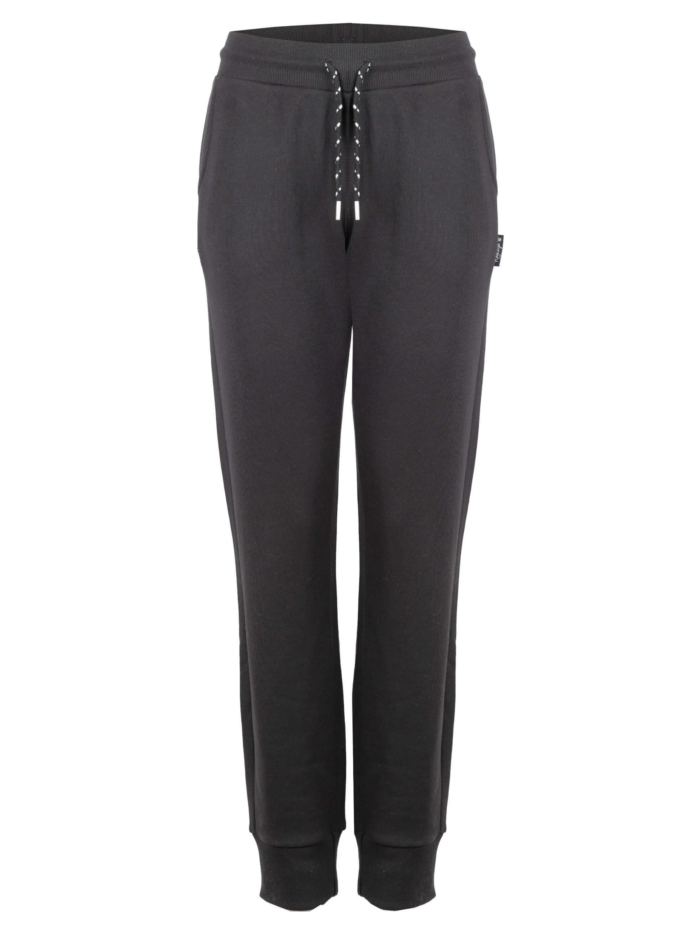 ROADSIGN australia Regular Hose 'Jogginghose Homewear aus Baumwolle mit Bündchen'‌‌‌‌ in Schwarz: Vorderseite